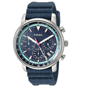 Watch strap Fossil FS5519 Silicone Blue 22mm